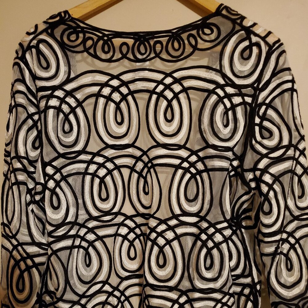 Chico's Black and white Sheer Jacket
